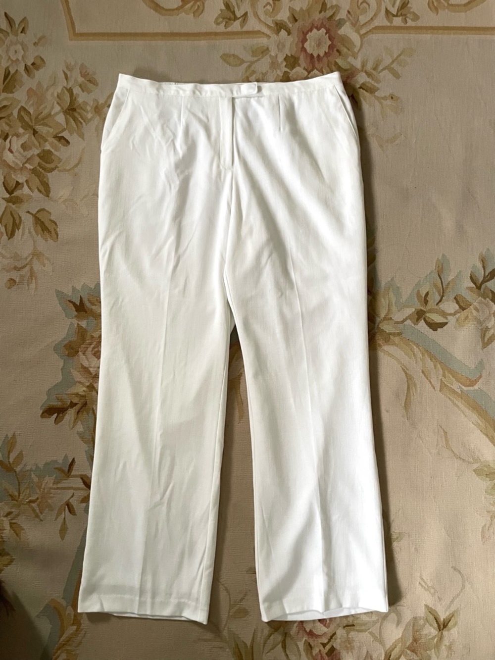 Sag Harbor White Straight-Leg Dress Pants